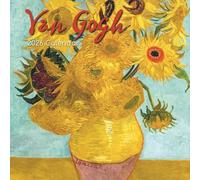 The Gifted Stationary - Calendario de pared cuadrado 2026, obra de arte de Vincent Van Gogh, calendario colgante de 16 meses con 180 calcomanías recordatorias, planificador mensual para espacios