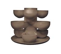 The HC Companies Pixie - Maceta apilable para suculentas de 3 Niveles, Maceta Decorativa de 8 Pulgadas con Agujero de Drenaje, Capacidad para 10 Plantas suculentas, Color Gris Topo Artesanal