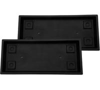 The HC Companies Platillo Rectangular, Negro, 17.5 Pulgadas (Paquete de 2)