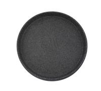 The HC Companies Platillo Redondo de terrazo de 13 Pulgadas para Plantas, bandejas de plástico para Interiores y Exteriores, 13.2 x 13.2 x 1.2 Pulgadas, Granito Negro