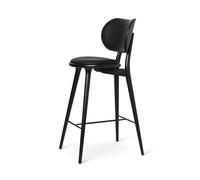 The High Taburete de Bar con Respaldo Haya Negro 74 cm