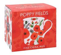 The Leonardo Collection Finola Stack - Taza de amapola para el hogar y la cocina, elegantes tazas de cerámica para té y café, bonito juego de tazas para hombres y regalos de cumpleaños para mujeres