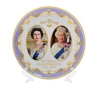 The Leonardo Collection Plato conmemorativo con Soporte, diseño de la Reina Isabel II, Color Blanco, diámetro de 21 cm