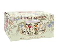 The Leonardo Collection William Kilburn Kilburn - Taza y platillo para cocina, bonito juego de tazas de café para el hogar y la oficina, tazas de té y platillos para disfrutar de bebidas calientes,