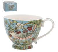 The Leonardo Collection William Morris - Taza con patas de ladrón de fresas de 350 ml para café, té y bebidas calientes | Tazas de café de porcelana fina para uso diario | Regalos prácticos para