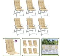 The Living Store: Cojines para sillones, juego de 6 unidades, color beige "Melange", dimensiones 120x50x4 cm, tejido