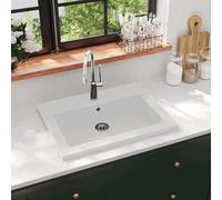 The Living Store: Lavabo de granito, 600 x 450 x 120 mm, color blanco