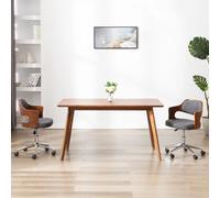 The Living Store: Silla de oficina giratoria, color gris, estructura de haya y tapizada en tela