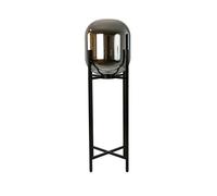 The lumine lámpara pie cristal efecto espejo fumé y acero 45 cm