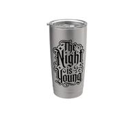 The Night is Young Gothic Spooky Halloween Diseño Vaso térmico de acero inoxidable de doble pared