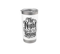 The Night is Young Gothic Spooky Halloween Diseño Vaso térmico de acero inoxidable de doble pared