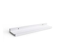 THE SECRET HOME - Balda Flotante de Pared con Borde Frontal 77x10x4 cm - Estante Decorativo de Madera para Cuadros, Libros y Especias - Blanco