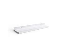 THE SECRET HOME - Balda Flotante de Pared con Borde Frontal - Estante Decorativo de Madera para Cuadros, Libros y Especias - 2 Medidas Disponibles Blanco