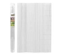 THE SECRET HOME - Cañizo PVC Media Caña - Valla de Ocultación Resistente - Láminas Media Caña - Protección Visual Privacidad para Exterior - Densidad 900 g/m2 (Blanco, Largo. 3 m x Alto. 1 m)