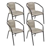 The Secret Home - Conjunto de 1, 2 o 4 Sillas de Jardín - Asiento en Metal y Polietileno/Tela para Exteriores - Ideal para Jardín, Balcón o Terraza - Varios Modelos Model 4 - gray (pack of 4 units)