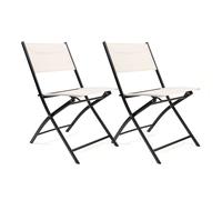 The Secret Home - Conjunto de 1, 2 o 4 Sillas de Jardín - Asiento en Metal y Polietileno/Tela para Exteriores - Ideal para Jardín, Balcón o Terraza - Varios Modelos Model 3 - raw white (pack of 2 unit