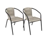 The Secret Home - Conjunto de 1, 2 o 4 Sillas de Jardín - Asiento en Metal y Polietileno/Tela para Exteriores - Ideal para Jardín, Balcón o Terraza - Varios Modelos Model 4 - gray (pack of 2 units)