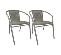 The Secret Home - Conjunto de 1, 2 o 4 Sillas de Jardín - Asiento en Metal y Polietileno/Tela para Exteriores - Ideal para Jardín, Balcón o Terraza - Varios Modelos Model 4 - green (pack of 2 units)