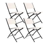 The Secret Home - Conjunto de 1, 2 o 4 Sillas de Jardín - Asiento en Metal y Polietileno/Tela para Exteriores - Ideal para Jardín, Balcón o Terraza - Varios Modelos Model 3 - raw white (pack of 4 unit