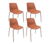 THE SECRET HOME - Conjunto de 1, 2 y 4 Sillas en Polipropileno y Metal - Asiento de Diseño Ideal para Comedor y Cocina - 55 x 82 x 51 cm - Color Negro (4, Marrón)