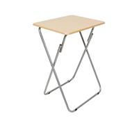 THE SECRET HOME - Mesa Plegable Portátil de Madera y Metal - Color Natural Marrón - Largo 48 x Ancho 38 x Alto 66 cm - Ideal para Cocina, Terraza o Jardín