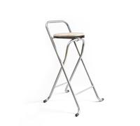 The Secret Home - Pack de 1, 2, 4 y 6 Taburetes Plegables con Respaldo de Metal y Madera - Varios Modelos - Alto 80 cm x Ancho 45 cm - Silla Plegable para Cocina y Barra Model 5