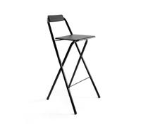 THE SECRET HOME - Pack de 1,2 y 4 Taburetes Altos con Respaldo- Asiento Plegable de Metal y Madera - Ideal para Cocina (1, Madera Negra/Negro)