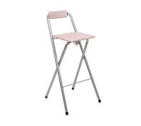 The Secret Home - Pack de 1,2 y 4 Taburetes Altos con Respaldo en Metal y Madera - Varios Modelos - Asiento Plegable de Metal y Madera - Ideal para Cocina Light wood - 1 unit.