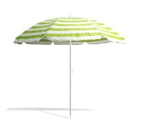 THE SECRET HOME Sombrilla de Playa con Protección UV 50+ - Ø180 cm - Color Verde y Blanco - Parasol en TNT y Metal - Incluye Bolsa de Transporte - Ideal para Viajes y Camping