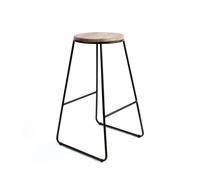 The Secret Home - Taburete Arlo de Madera y Metal - Alto 71 Cm - Asiento Extra para el Hogar Negro