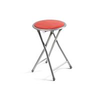 THE SECRET HOME - Taburete Plegable de Aluminio - Silla de Metal y Asiento Acolchado - Ideal para Cocina, Terraza, Cámping, Oficina - Diámetro 30 x Alto 45 cm (1, Rojo, Ø30x45 cm)