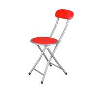 The Secret Home Taburete Plegable de Cocina - Silla Plegable de Metal - Asiento y Respaldo Acolchado - Interior y Exterior - Alto 72 Cm - Ø30 Cm - Varios Colores Red