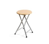 THE SECRET HOME - Taburete Plegable de Madera - 30x45cm - Estructura Metálica - Ideal para Cocina, Terraza o Jardín (Madera Natural)