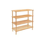 THE SECRET HOME - Zapatero de Bambú - Zapatero Multiusos con 4 Baldas - Color Natural - Organizador de Zapatos - Almacenamiento para el Hogar - Ideal para Recibidor, Dormitorio, Pasillo