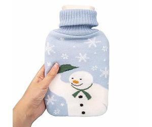 The Snowman - Botella de agua caliente con funda suave al tacto. Capacidad de 500 ml. Botella de agua caliente de Navidad. Producto oficial de The Snowman, M