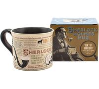 The Unemployed Philosophers Guild Sherlock Holmes - Taza de café con citas de Holmes, reglas de deducción, imágenes intrigantes y retrato de Sidney Paget, viene en una divertida caja