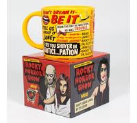 The Unemployed Philosophers Guild Taza Rocky Horror Show, con citas icónicas del clásico de culto, viene en una divertida caja de regalo, 14 onzas