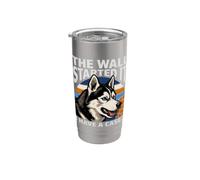 The Wall Started It I Have a Case Funny Husky Dog Vaso térmico de acero inoxidable de doble pared