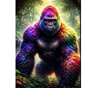 The Wild Collection: Gorilla Aesthetic Notebook: 120-Page Lined Composition Journal with Inspiring Quotes, Large 8.5 x 11, Vibrant Rainbow Jungle Silverback Edition.