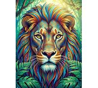 The Wild Collection: Lion Aesthetic Notebook: 20-Page Lined Composition Journal with Inspiring Quotes, Large 8.25 x 11, Psychedelic Majestic Jungle King Edition