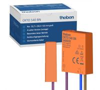 Theben 5400030 OKTO 540 BN mini interruptor impulsos empotrado silencioso | ultracompacto 32,7 x 26,6 x 9,6 mm, 150 W LED, cables premontados, 0,2 W reposo, paso por cero