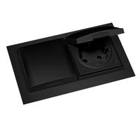 THEBO, toma de corriente doble, modelo ST 3009 ST/2, color , con tapa abatible / enchufes Schuko / tapa abatible