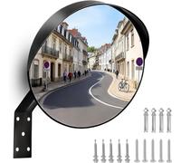 THEGA Espejo Convexo De Seguridad Y Tráfico con Soporte De Montaje En Pared: Gran Angular Ajustable para Garajes, Entradas, Aparcamientos, Almacenes Y Zonas De Tráfico; Visión Panorámica(80x80cm)