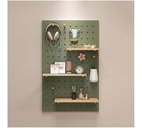 THEGA Estantería De Almacenamiento De Madera Maciza con Ganchos, Kit Organizador De Pared Modular con Panel Perforado, para Garaje, Oficina, Taller De Manualidades(Green,40x60cm)