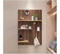 THEGA Estantería De Almacenamiento De Madera Maciza con Ganchos, Kit Organizador De Pared Modular con Panel Perforado, para Garaje, Oficina, Taller De Manualidades(Brown,80x60cm)