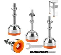 Theiuaoqwe Pie Nivelador para Muebles de Acero Al Carbono M8, con Almohadilla Antideslizante, Altura Regulable, Apto para Modificaciones DIY de Estanterías y Equipos Comerciales, Base de 40 MM