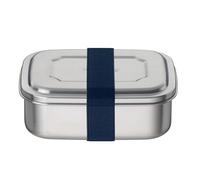 THERMOcafé by THERMOS TC Sándwich Box 0,80 l, azul zafiro, acero inoxidable sin pintar con cinta textil, fiambrera de acero inoxidable, para la universidad, la escuela, la oficina, apto para