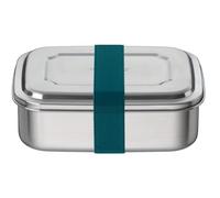 THERMOCAFÉ BY THERMOS TC SANDWICH BOX - Fiambrera de acero inoxidable con cinta textil, para la universidad, la escuela y la oficina, apto para lavavajillas y sin BPA