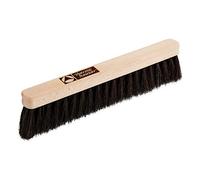 thermohauser Escoba de harina de crin negra con base de madera, 30 x 3 cm, cepillo para barrer encimeras, color natural y negro
