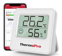 ThermoPro TempPro TP357 260FT Bluetooth Termómetro, Higrómetro Digital con Monitor Remoto de Temperatura y Humedad y APP Inteligente, Termómetro Digital Casa con Registros Máximos y Mínimos, Blanco